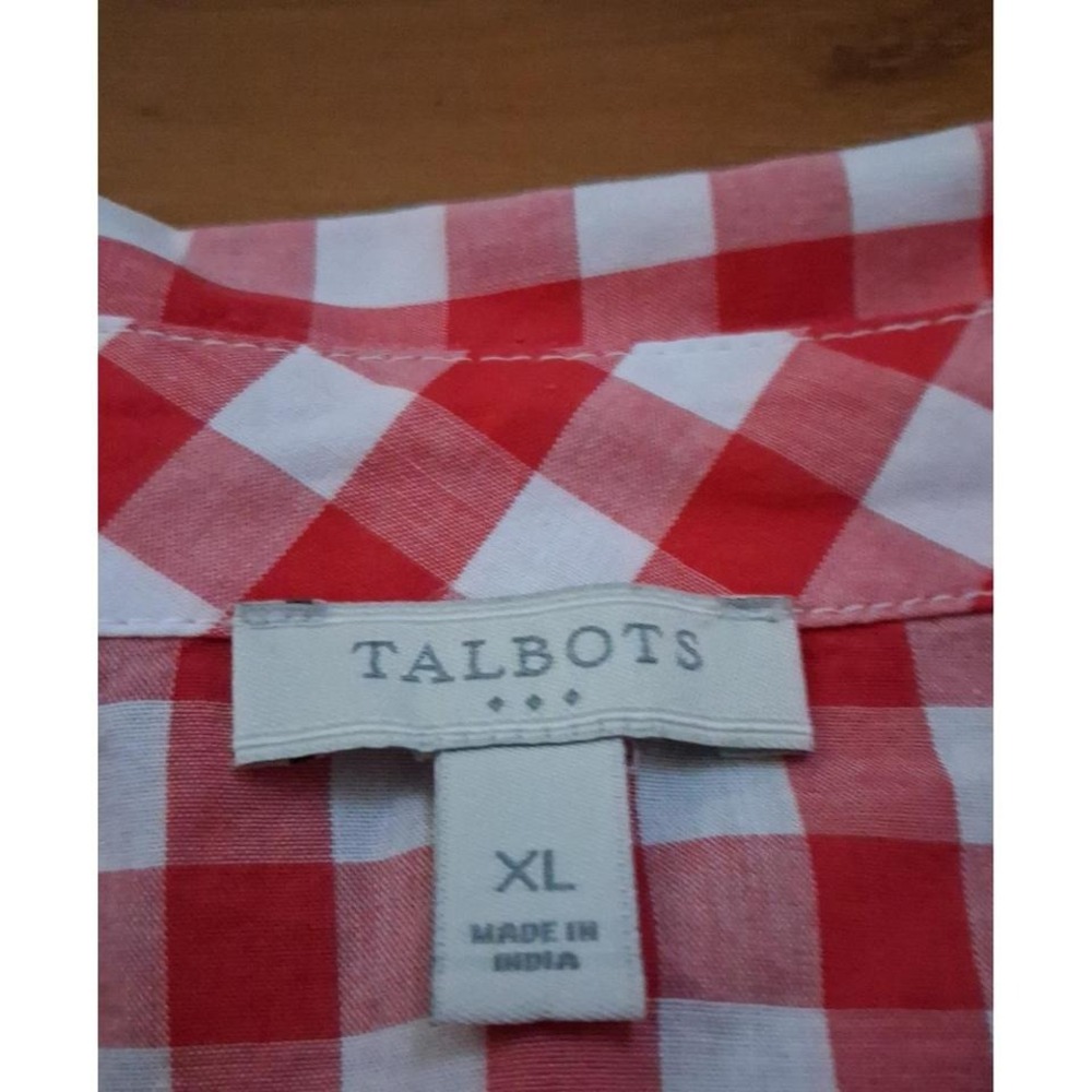 Womens Talbots Gingham Button Down Long Sleeve Casual Shirt - Picture 3 of 7